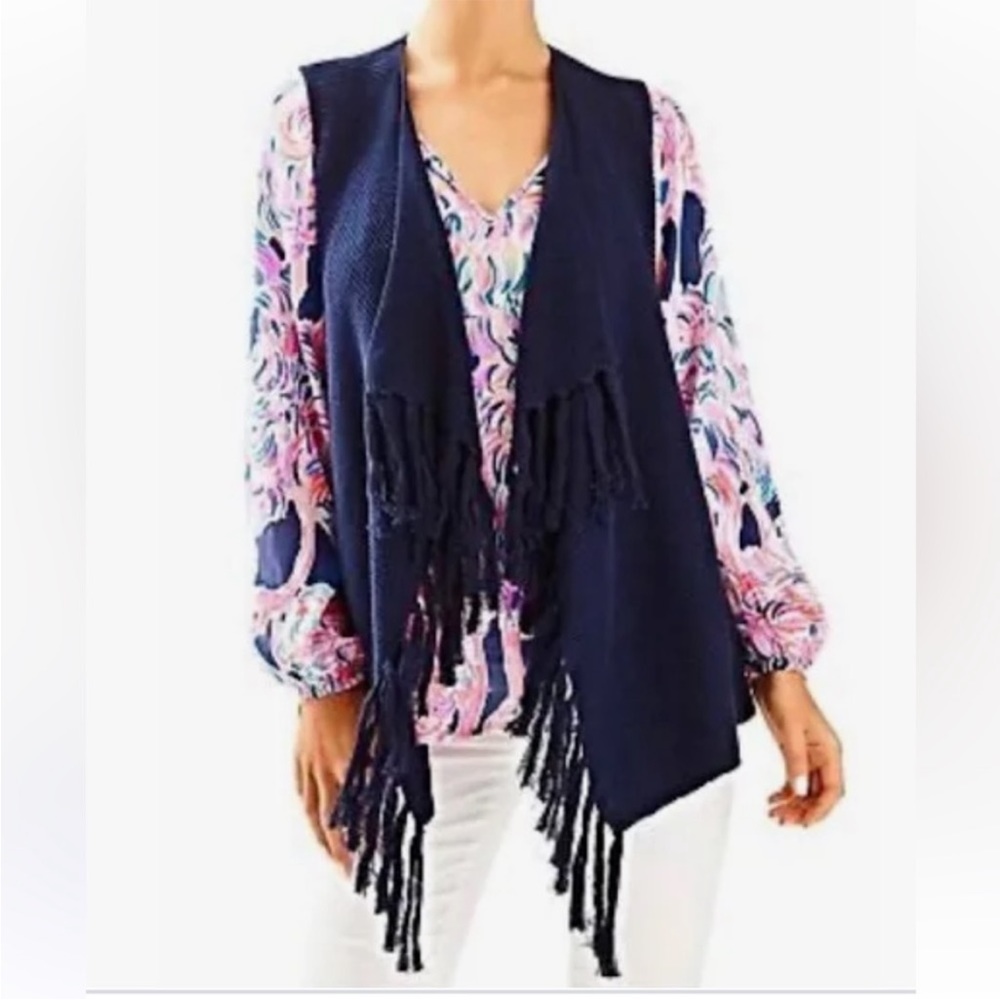 Lilly Pulitzer Andella Sweater Vest in True Navy - Picture 1 of 10
